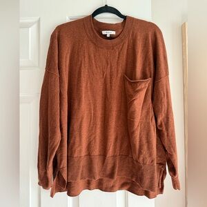 Madewell Rust Crewneck Sweater with Pocket